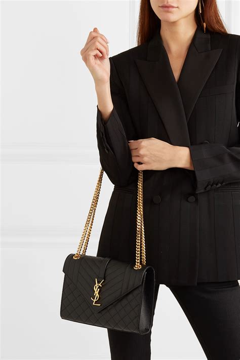 ysl black leather bag|saint laurent quilted shoulder bag.